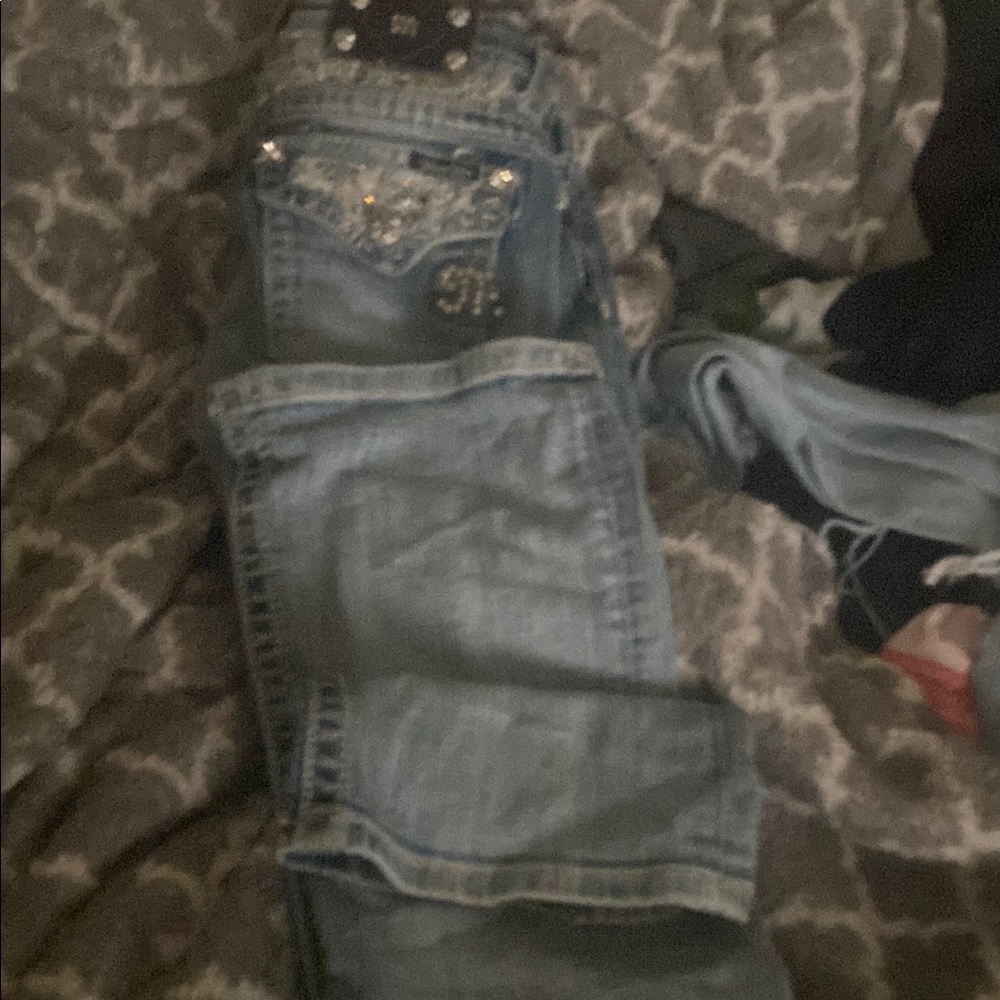 Stylish Blue miss me Jeans with Embellished pockets size 14